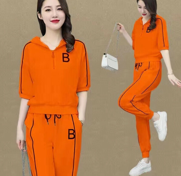 激抵夏季時尚運動套裝【橘色】 (尺碼：M-3XL碼) (下單後聯繫客服確認發貨尺碼)】