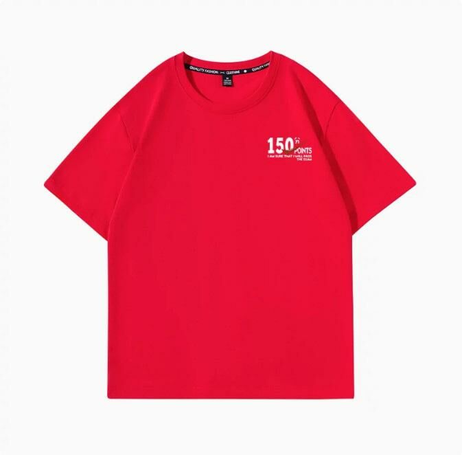 Casual loose short-sleeved T-shirt (red full score white S-2XL size) (contact customer service to confirm the shipping size after placing an order)】