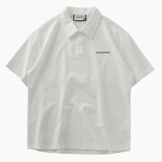 Loose casual collared short-sleeved T-shirt (S-2XL white) (contact customer service to confirm shipping size after placing an order)】