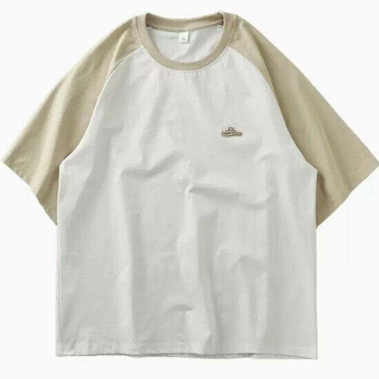 Loose casual short-sleeved T-shirt (M-3XL white khaki) (contact customer service to confirm shipping size after placing an order)】