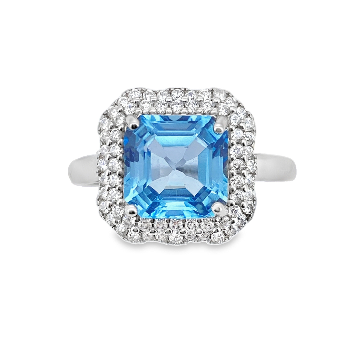 T336天空藍拓帕戒指