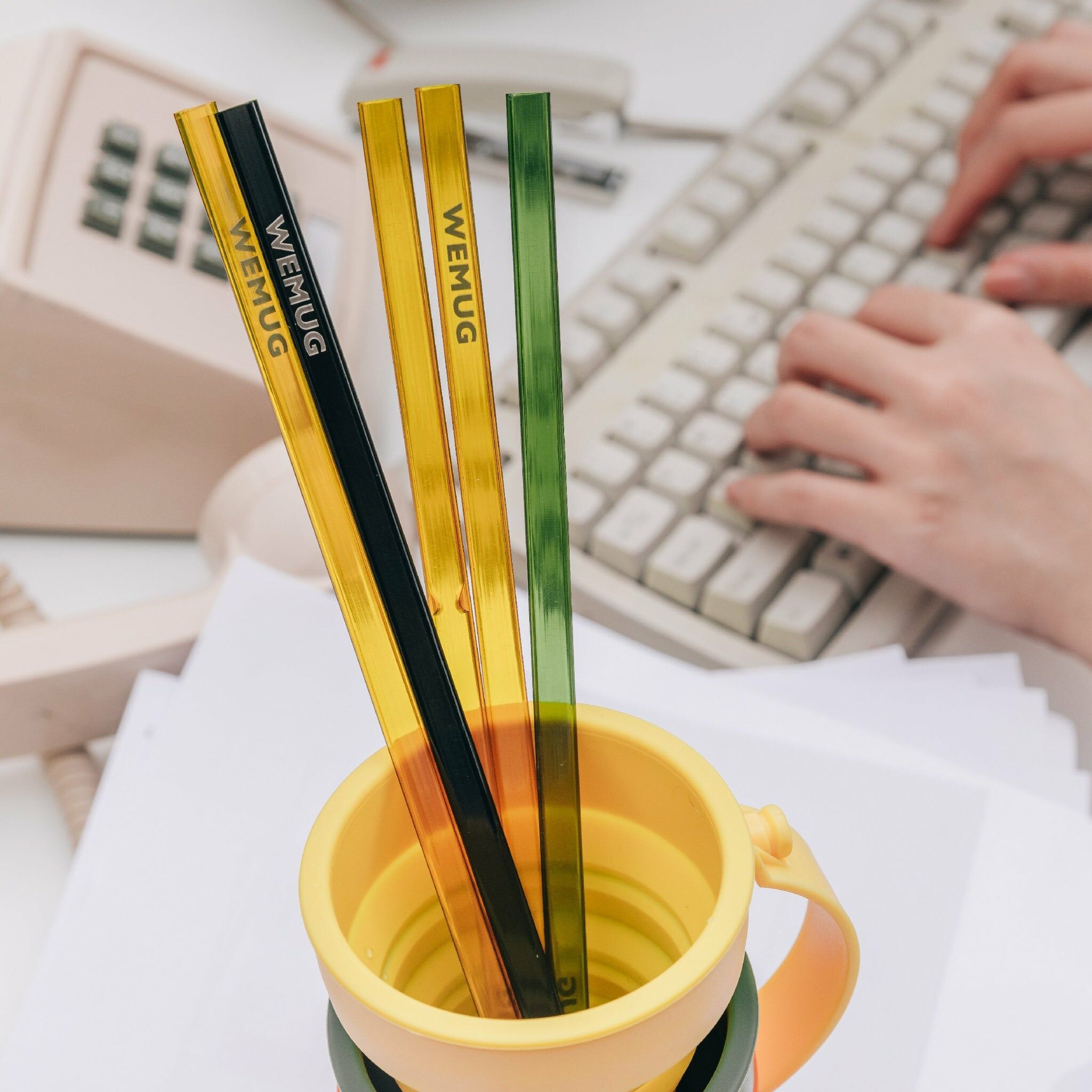 【WEMUG】 耐用飲管扁形Tritan 透明吸管