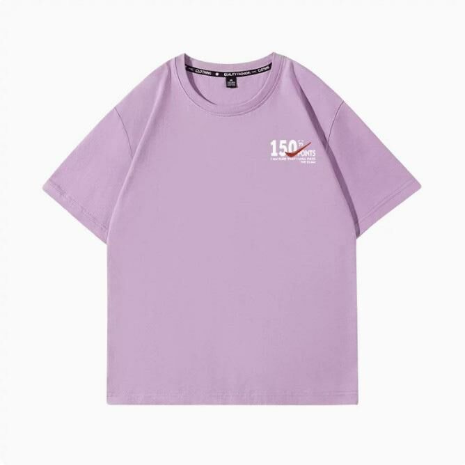 Casual loose short-sleeved T-shirt (taro purple full score white S-2XL size) (contact customer service to confirm the shipping size after placing an order)】
