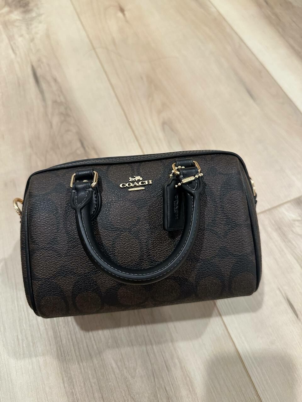 [S] COACH CS183 MINI ROWAN CROSSBODY IN SIGNATURE CANVAS,BROWN/BLACK, 196395280780 (SCO806)