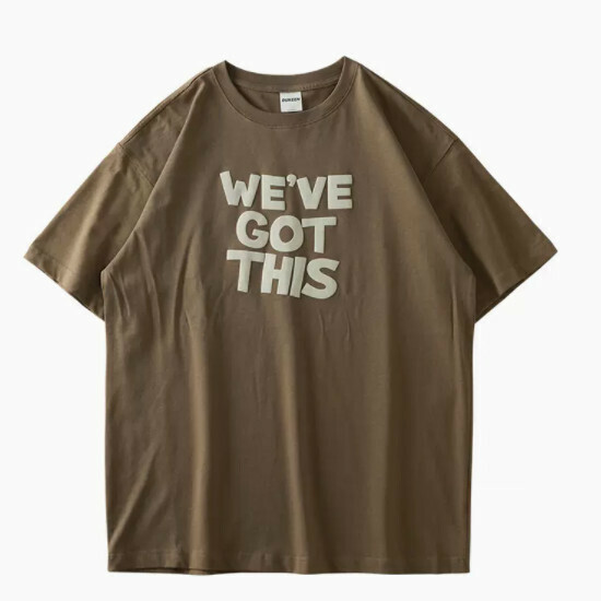 Loose casual short-sleeved T-shirt (M-2XL brown) (contact customer service to confirm the shipping size after placing an order)】