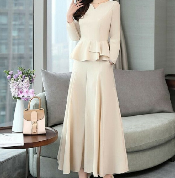 Fashionable wide-leg pants two-piece set [apricot] (size: M-3XL) (contact customer service to confirm the shipping size after placing an order)】