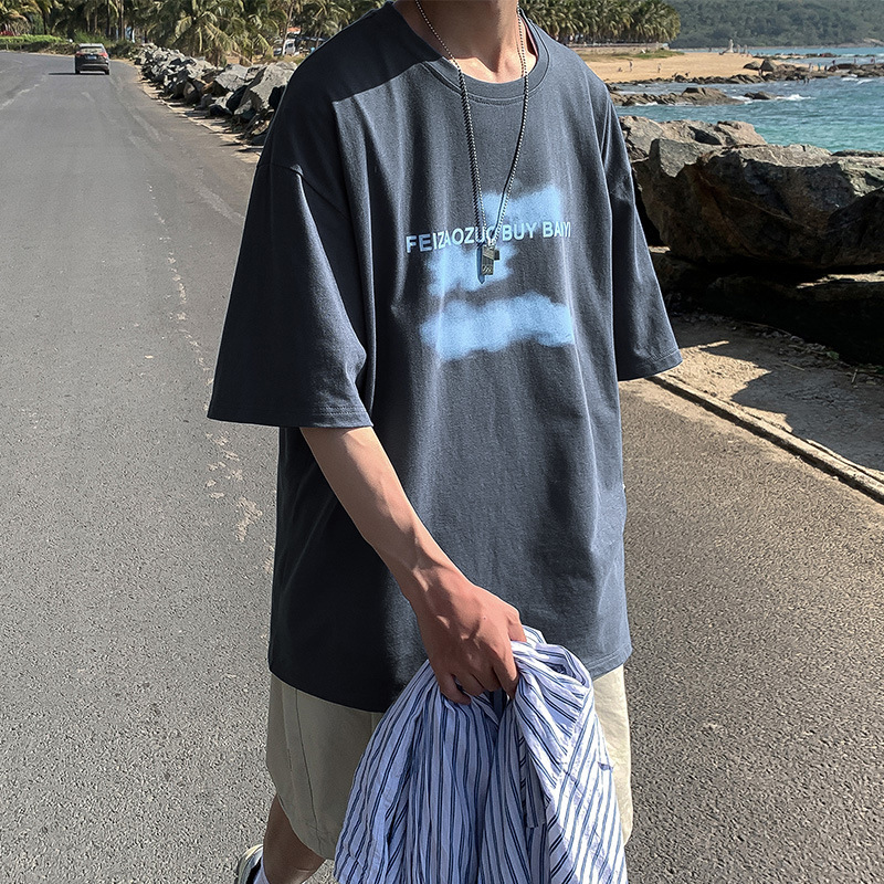 [1 piece] casual loose T-shirt (M-5XL DF304 dark gray) [Please contact customer service to confirm the shipping size after placing an order]]