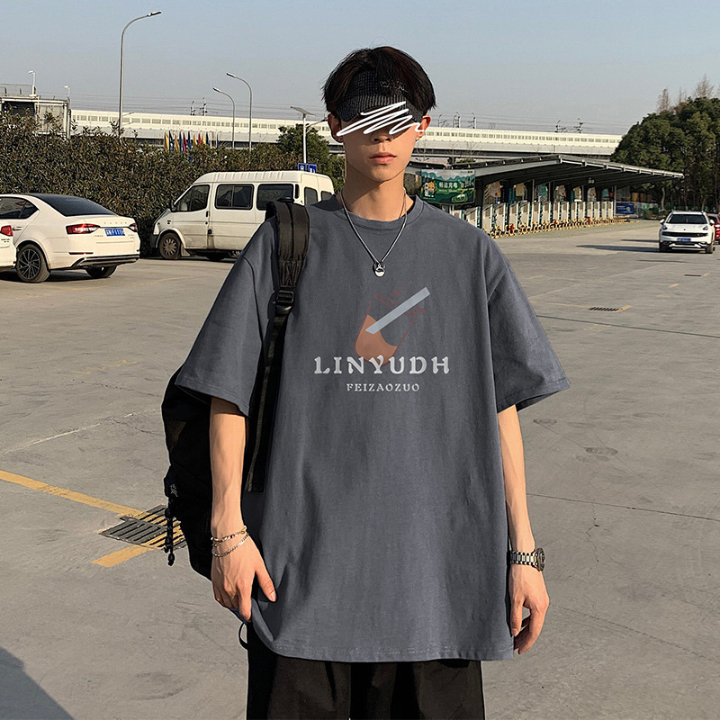 [1 piece] casual loose T-shirt (M-5XL DF384 dark gray) [Please contact customer service to confirm the shipping size after placing an order]]