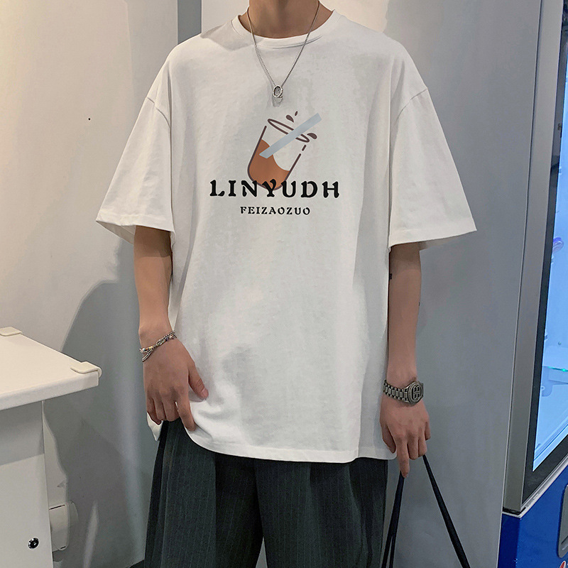 [1 piece] casual loose T-shirt (M-5XL DF384 white) [Please contact customer service to confirm the shipping size after placing an order]]