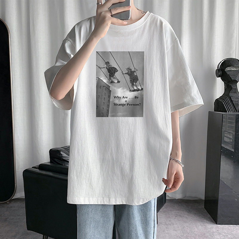 [1 piece] casual loose T-shirt (M-5XL DF387 white) [Please contact customer service to confirm the shipping size after placing an order]]