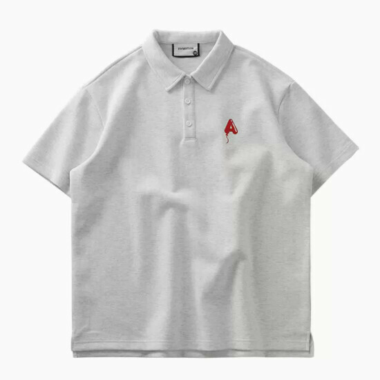 Loose casual collared short-sleeved T-shirt (S-2XL flower gray) (contact customer service to confirm the shipping size after placing an order)】