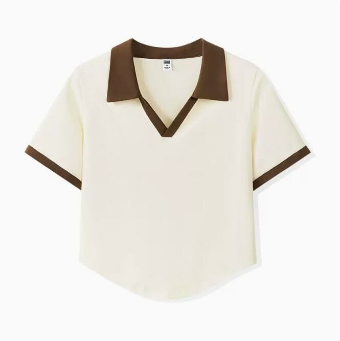 V-neck short-sleeved top (beige brown S-XL size) (contact customer service to confirm the shipping size after placing an order)】