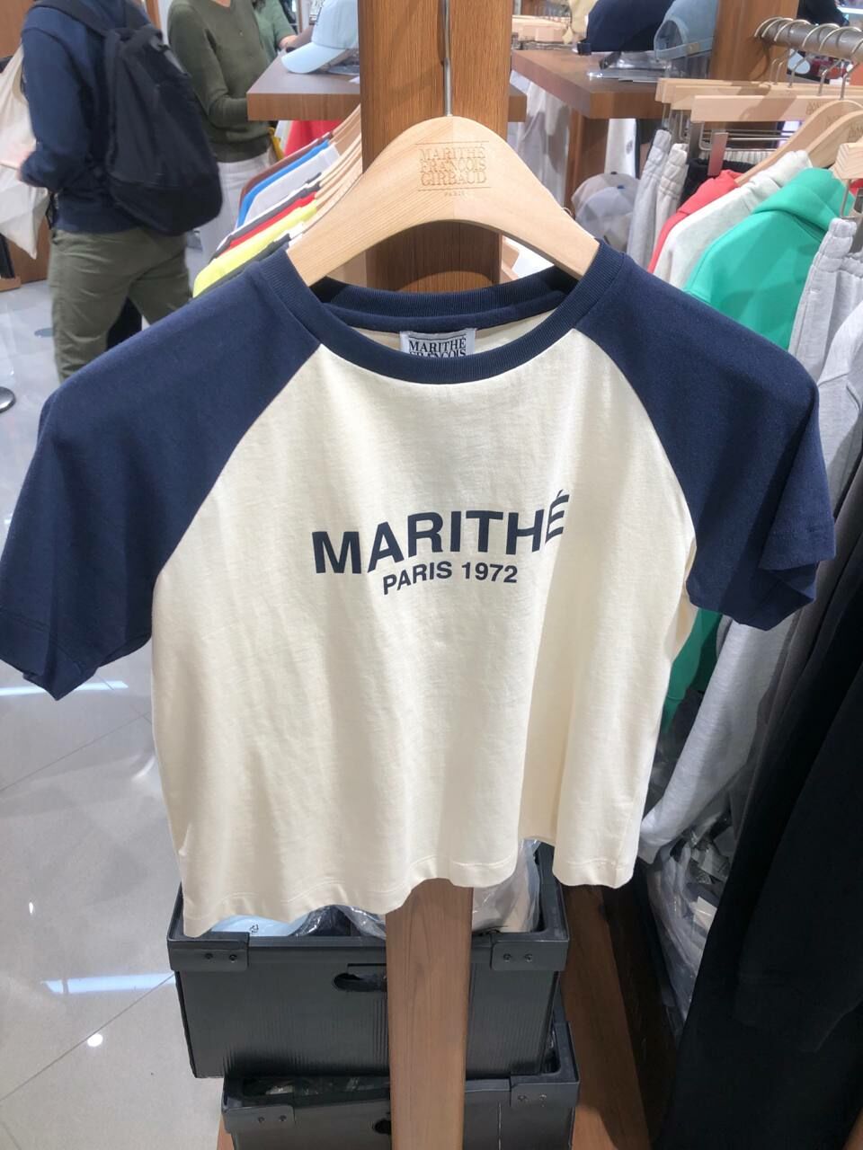 [S] MARITHE W RAGLAN REGULAR LOGO TEE,NAVY, 1MG24CTS107-NVY (SMR104)