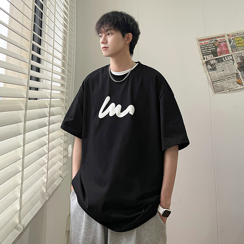 Casual loose T-shirt (S-5XL black) [Please contact customer service to confirm the shipping size after placing an order]]