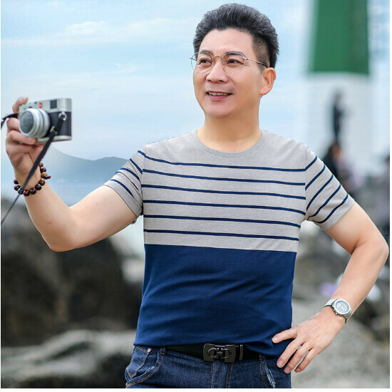 Crew neck short sleeve T-shirt [214 navy blue] size [M-XXXL] [Contact customer service to confirm the shipping size after placing an order]]