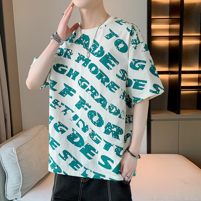 Casual loose T-shirt (M-3XL 26006 aqua) [Please contact customer service to confirm the shipping size after placing an order]]