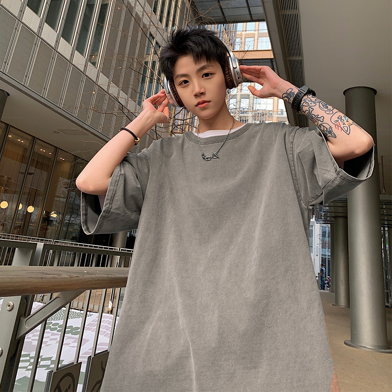Casual loose T-shirt (S-4XL gray green) [Please contact customer service to confirm the shipping size after placing an order]]