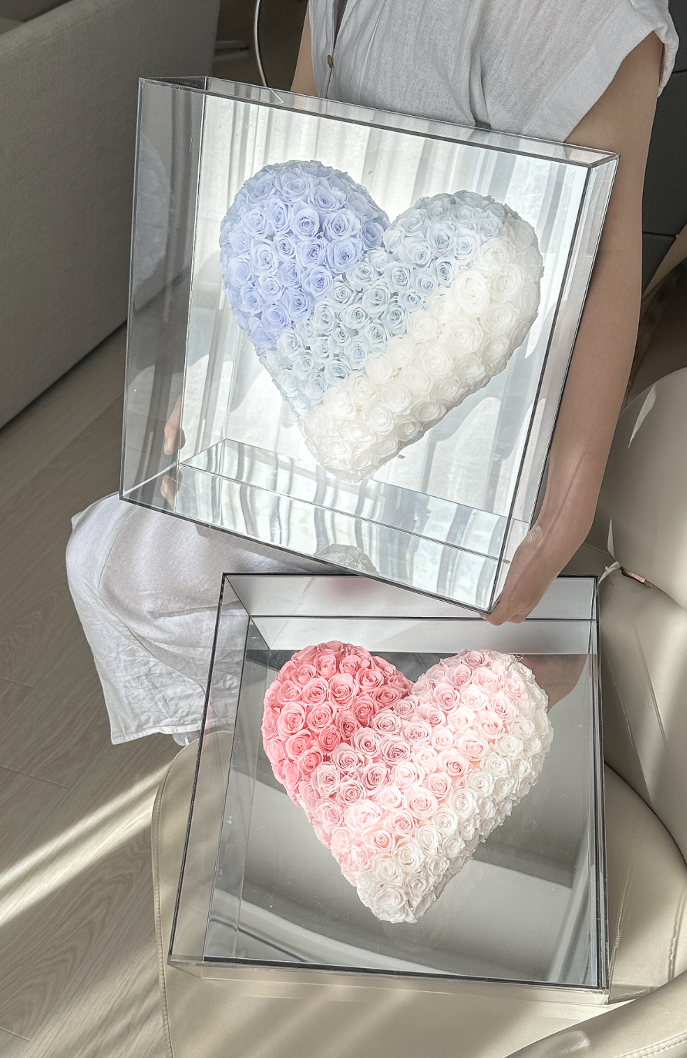 兩組優惠！愛心永生花盒/ 80-100朵