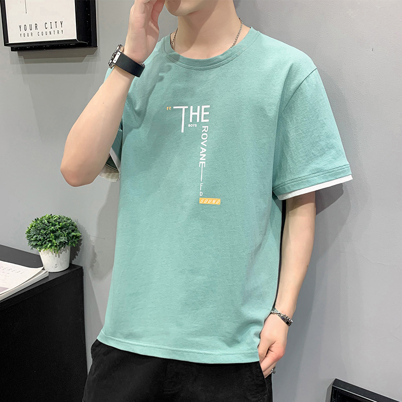 Casual loose T-shirt (M-4XL T227 pink green) [Please contact customer service to confirm the shipping size after placing an order]]