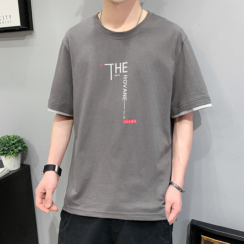 Casual loose fit T-shirt (size M-4XL T227 dark gray) [Please contact customer service to confirm the shipping size after placing an order]]