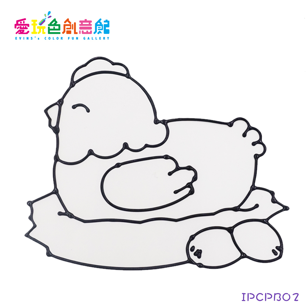 ♦任選優惠♦【愛玩色創意館】MIT兒童無毒彩繪玻璃貼 - 大張圖卡 -母雞 IPCPB02