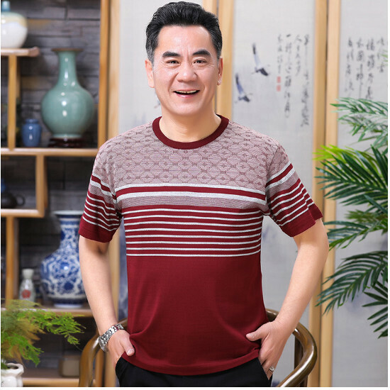 Round neck short-sleeved T-shirt [R61 red] size [M-XXXL] [contact customer service to confirm the shipping size after placing an order]
