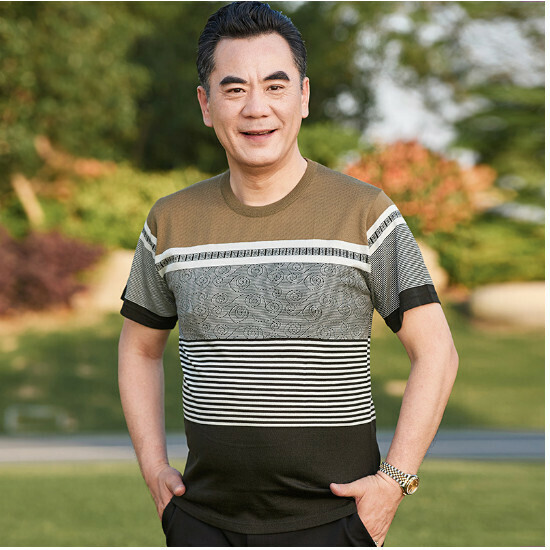 Crew neck short sleeve T-shirt [25-3 khaki] size [M-XXXL] [contact customer service to confirm the shipping size after placing an order]]