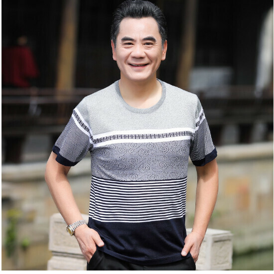 Round neck short-sleeved T-shirt [25-3 gray] size [M-XXXL] [Contact customer service to confirm the shipping size after placing an order]
