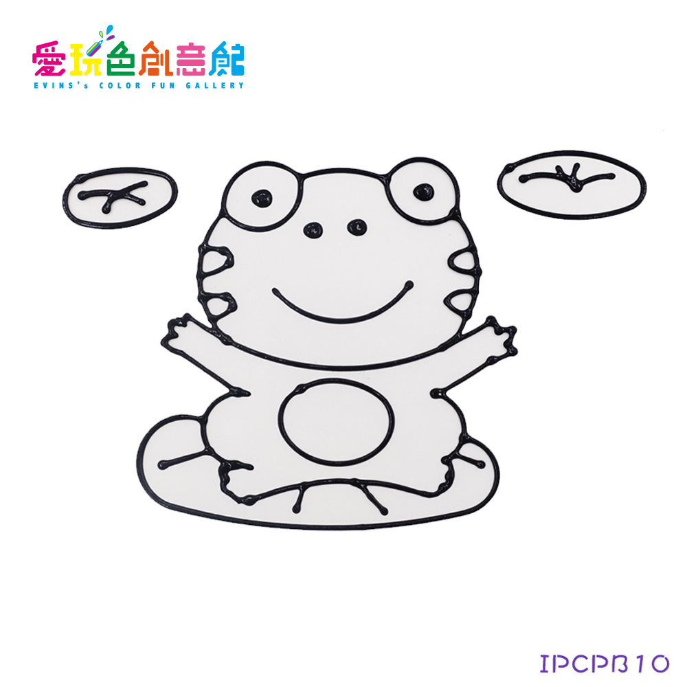♦任選優惠♦【愛玩色創意館】MIT兒童無毒彩繪玻璃貼 - 大張圖卡 -青蛙 IPCPB10