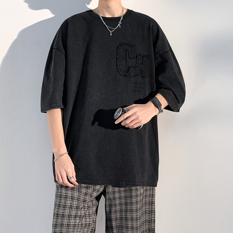 Casual loose T-shirt (M-3XL size -219 black) [Please contact customer service to confirm the shipping size after placing an order]]