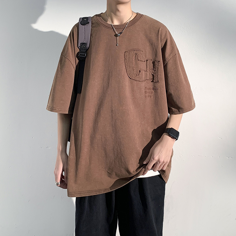 Casual loose T-shirt (M-3XL size -219 dark coffee) [Please contact customer service to confirm the shipping size after placing an order]]