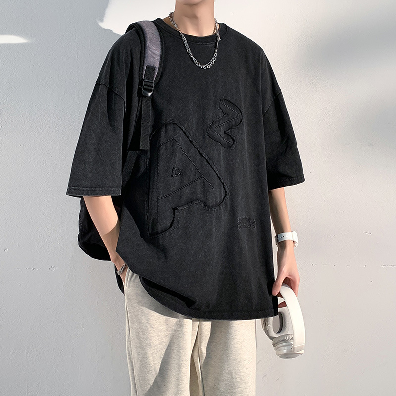 Casual loose T-shirt (M-3XL -220 black) [Please contact customer service to confirm the shipping size after placing an order]]