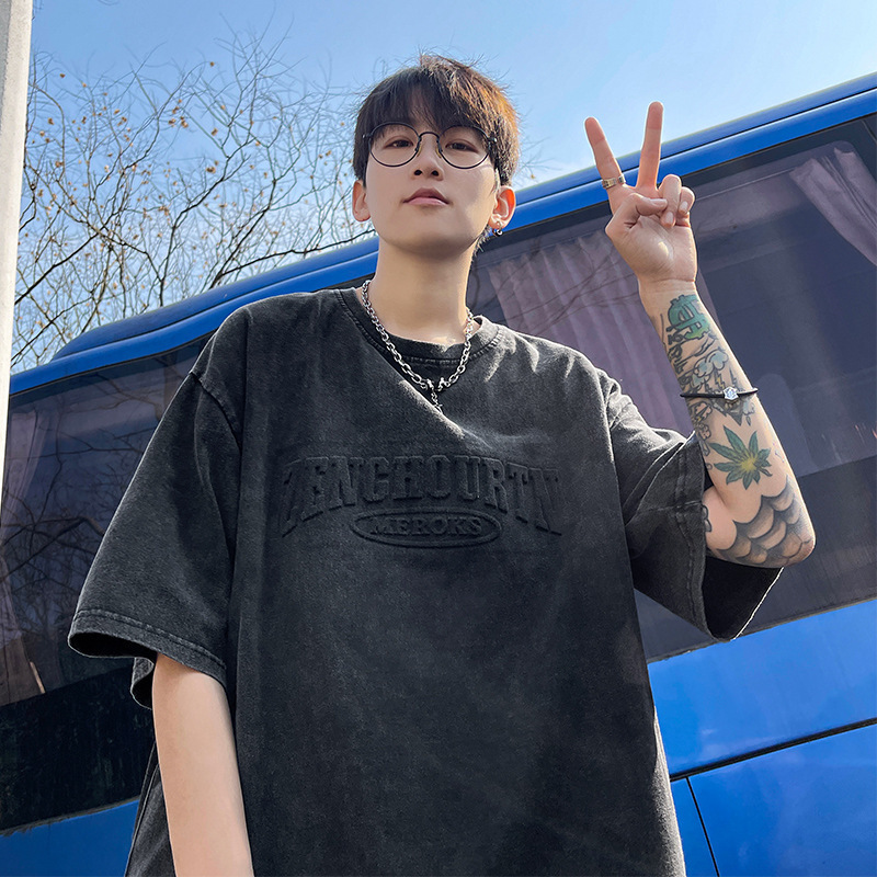 Casual loose T-shirt (S-4XL black) [Please contact customer service to confirm the shipping size after placing an order]]