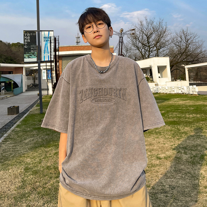 Casual loose T-shirt (S-4XL gray green) [Please contact customer service to confirm the shipping size after placing an order]]
