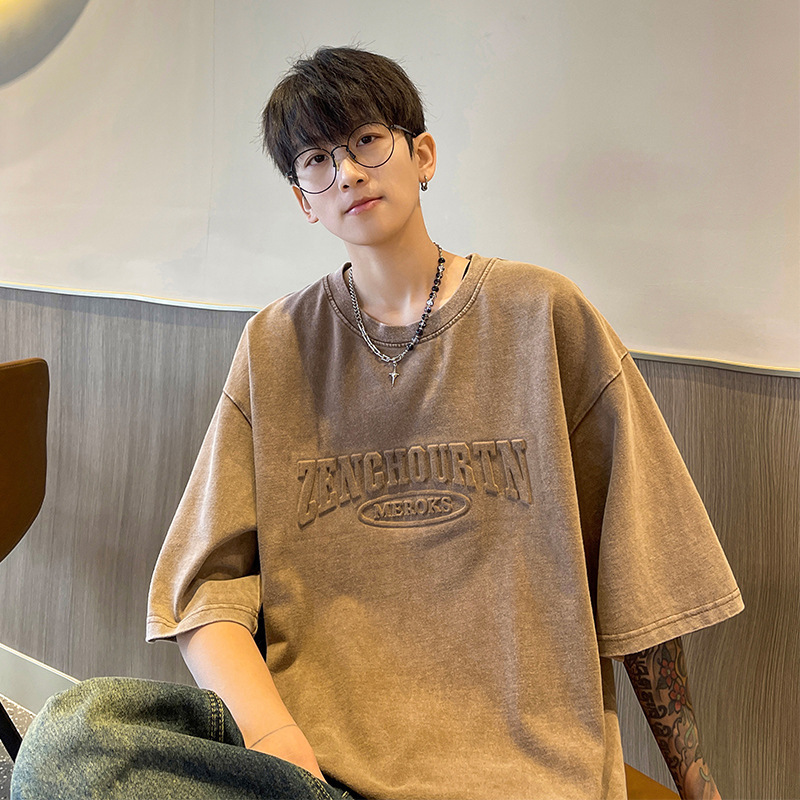 Casual loose T-shirt (S-4XL brown size) [Please contact customer service to confirm the shipping size after placing an order]]