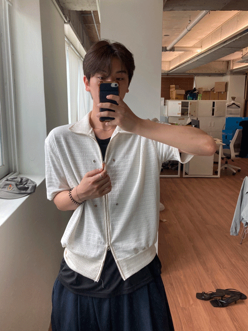 閃亮雙向拉鍊開衫