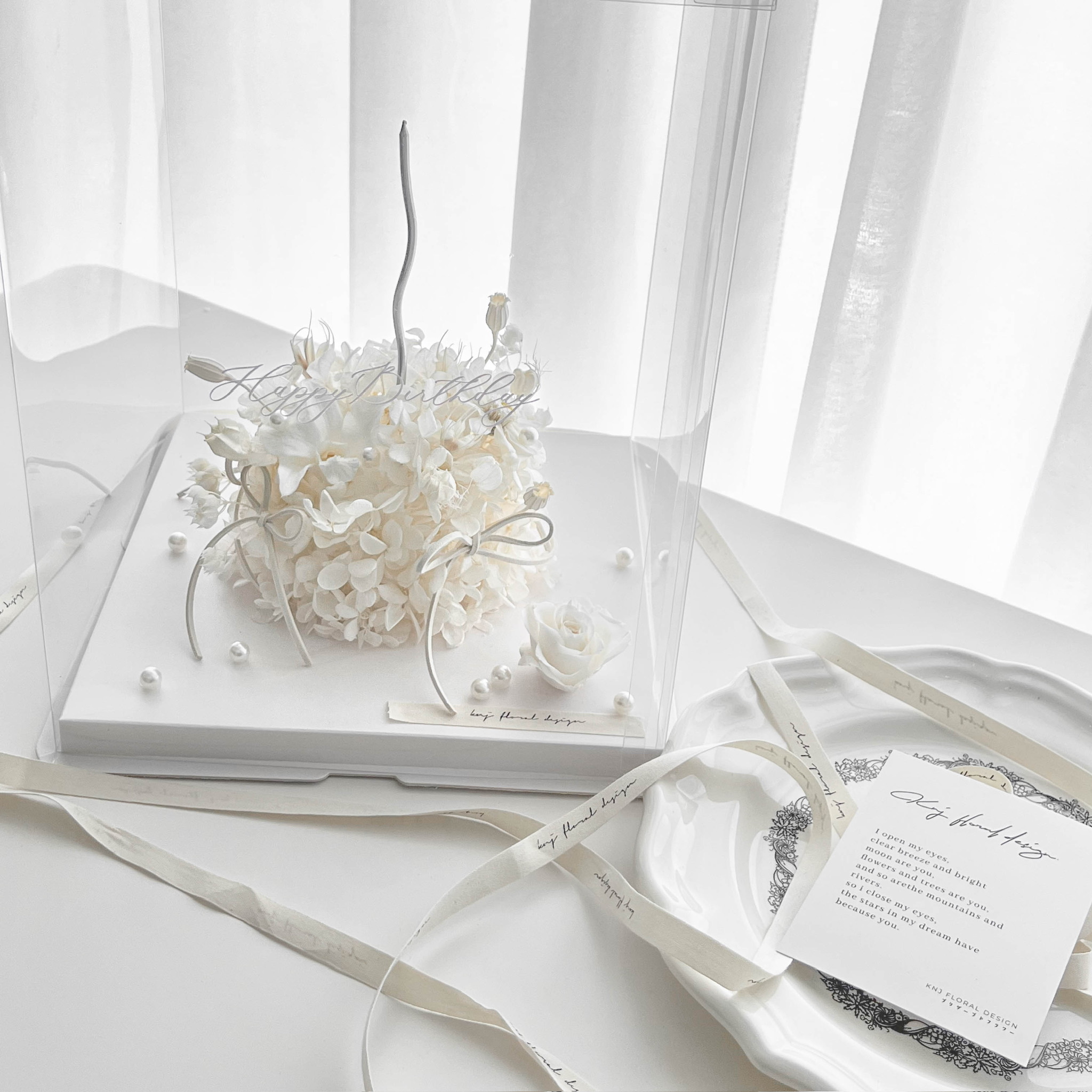 永生繡球花蛋糕－仙女白