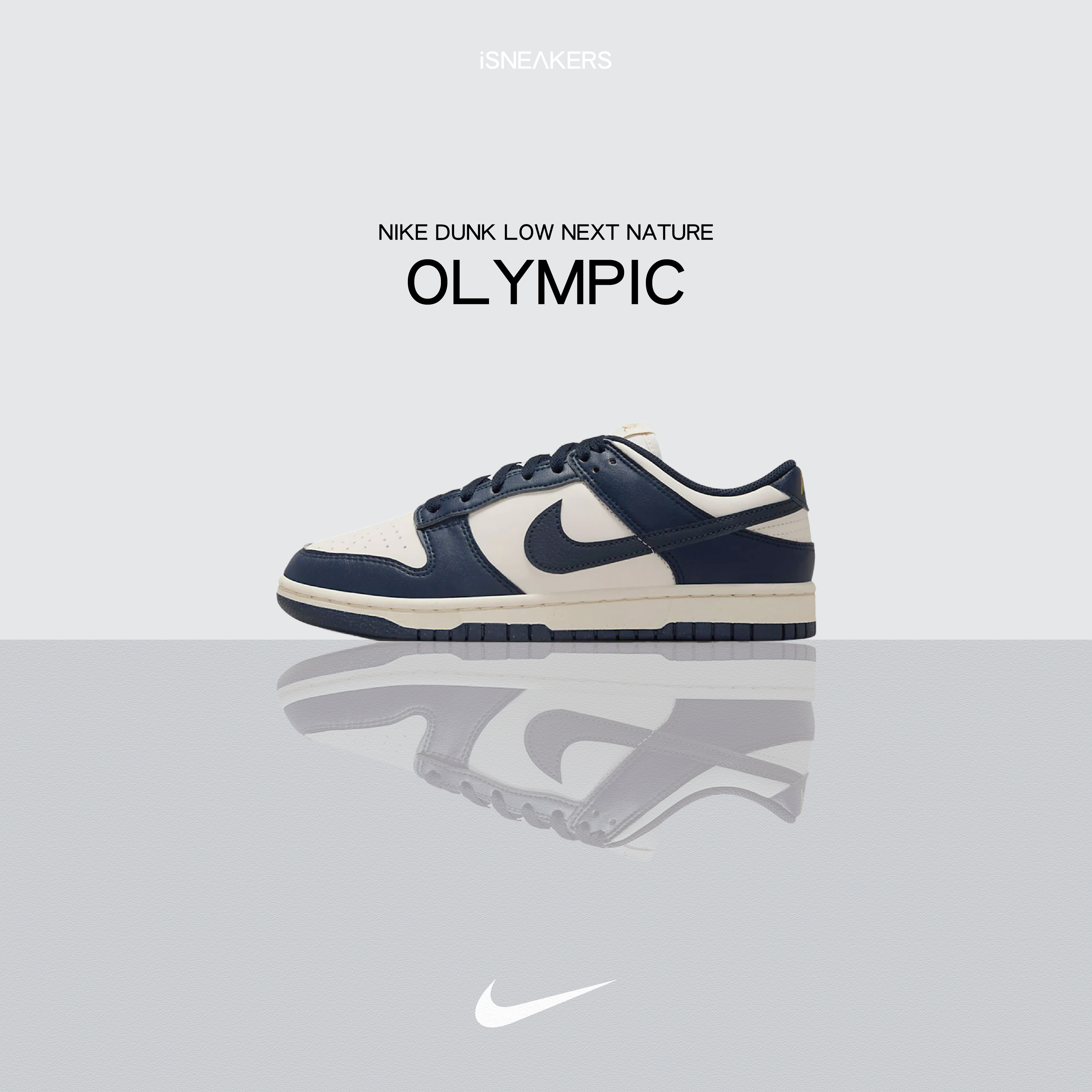 iSNEAKERS｜Nike Dunk Low Next Nature "Olympic" 奧運藏藍 草寫燙金 FZ6770-001
