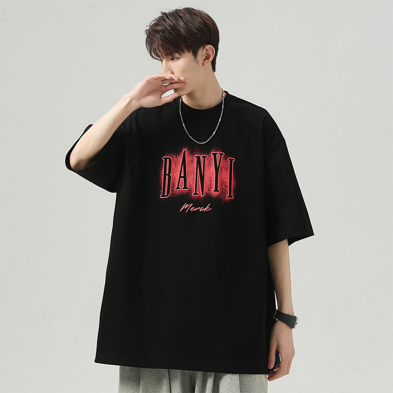 Casual loose T-shirt (S-4XL black) [Please contact customer service to confirm the shipping size after placing an order]]