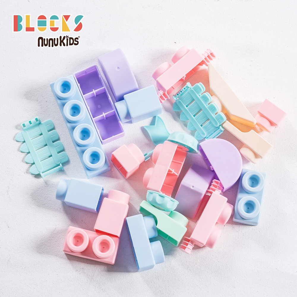 【nunuBLOCKS】馬卡龍軟積木（寶寶感統）｜70 pcs 袋裝