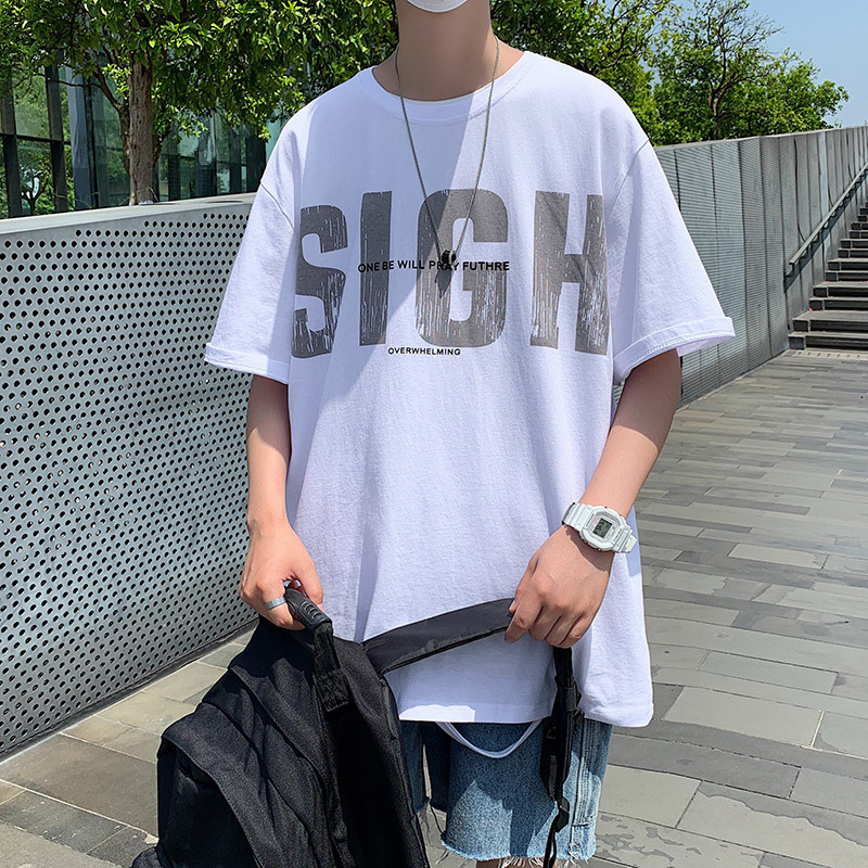 Casual loose T-shirt (M-4XL T350 white) [Please contact customer service to confirm the shipping size after placing an order]]