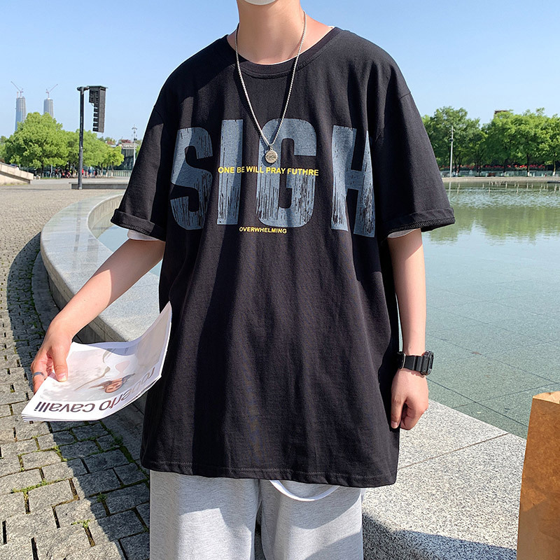 Casual loose T-shirt (M-4XL T350 black) [Please contact customer service to confirm the shipping size after placing an order]]