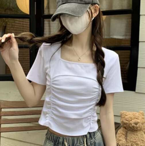 Niche Shoulder T-Shirt (White One-size-fits-all)