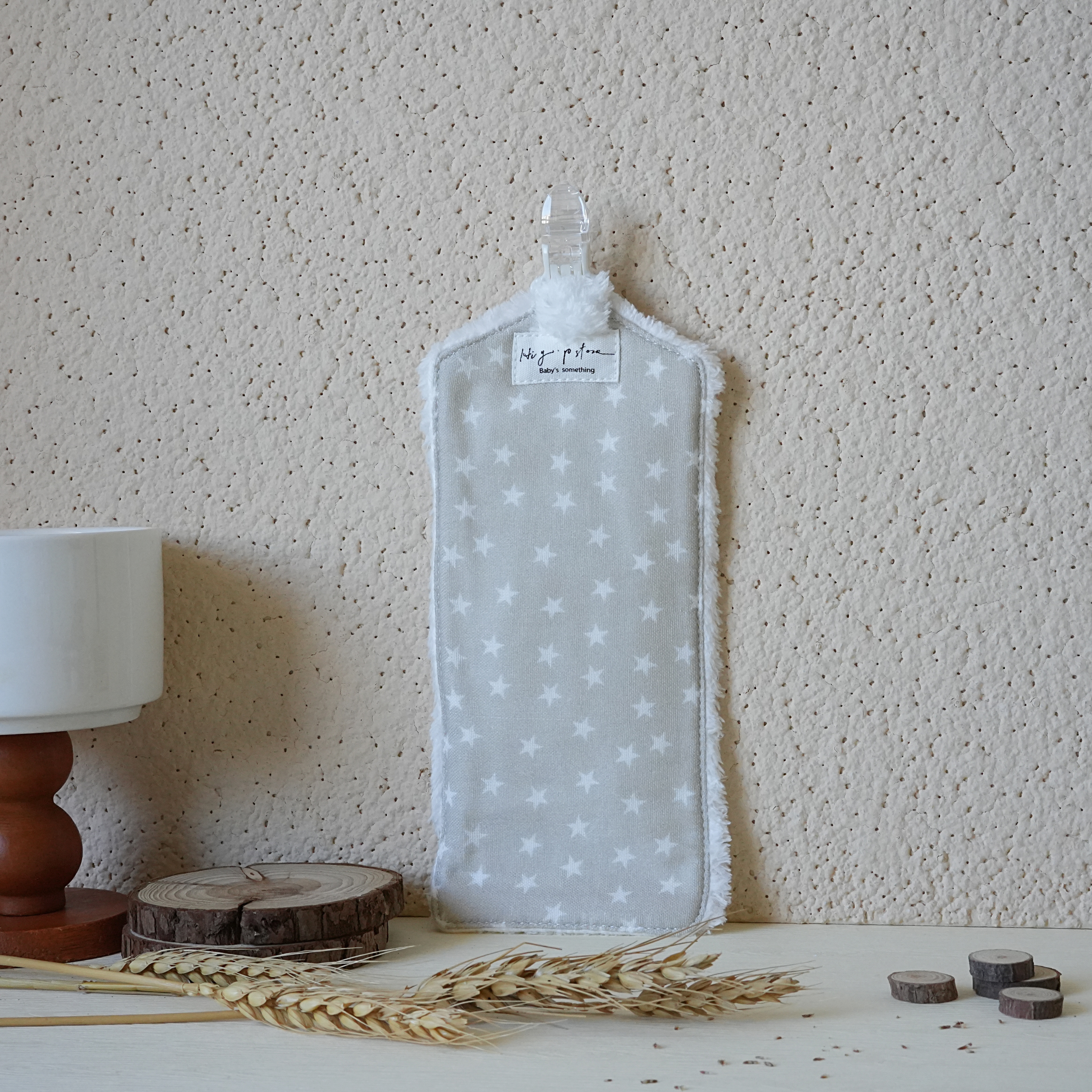 Hi Y.P store-手作手帕夾-獨家設計-米白星星