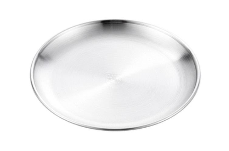 Hot push stainless steel thickened frosted disc barbecue plate (17cm)