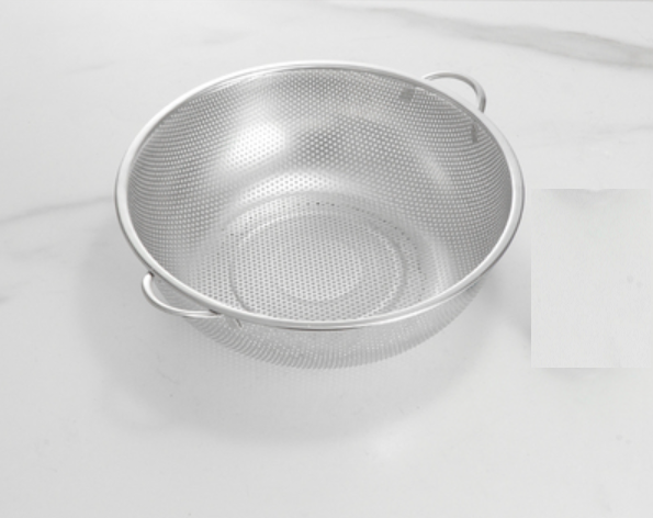 Hot push stainless steel dense hole multi-purpose basket drain basket (double ears 32cm)