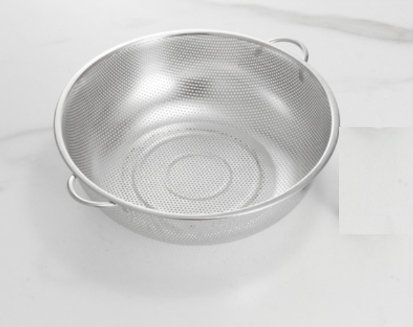 Hot push stainless steel dense hole multi-purpose basket drain basket (double ears 35cm)