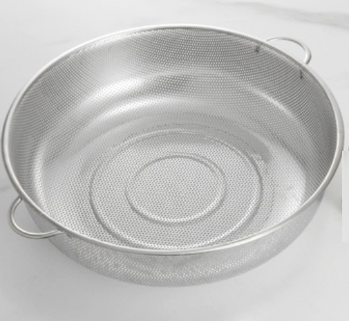 Hot push stainless steel dense hole multi-purpose basket drain basket (double ears 41cm)