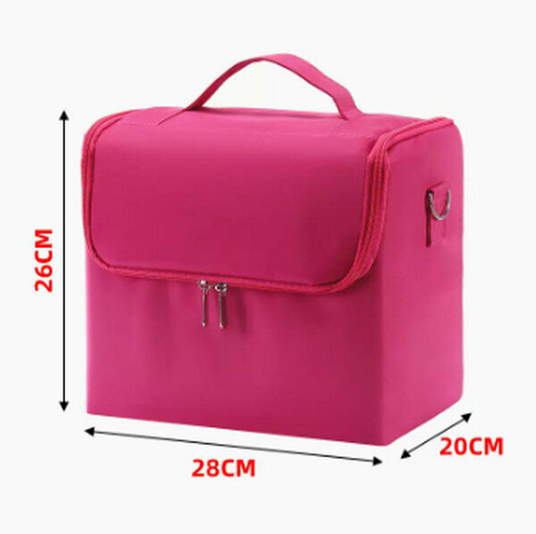Popular portable makeup storage bag [Rose Red]