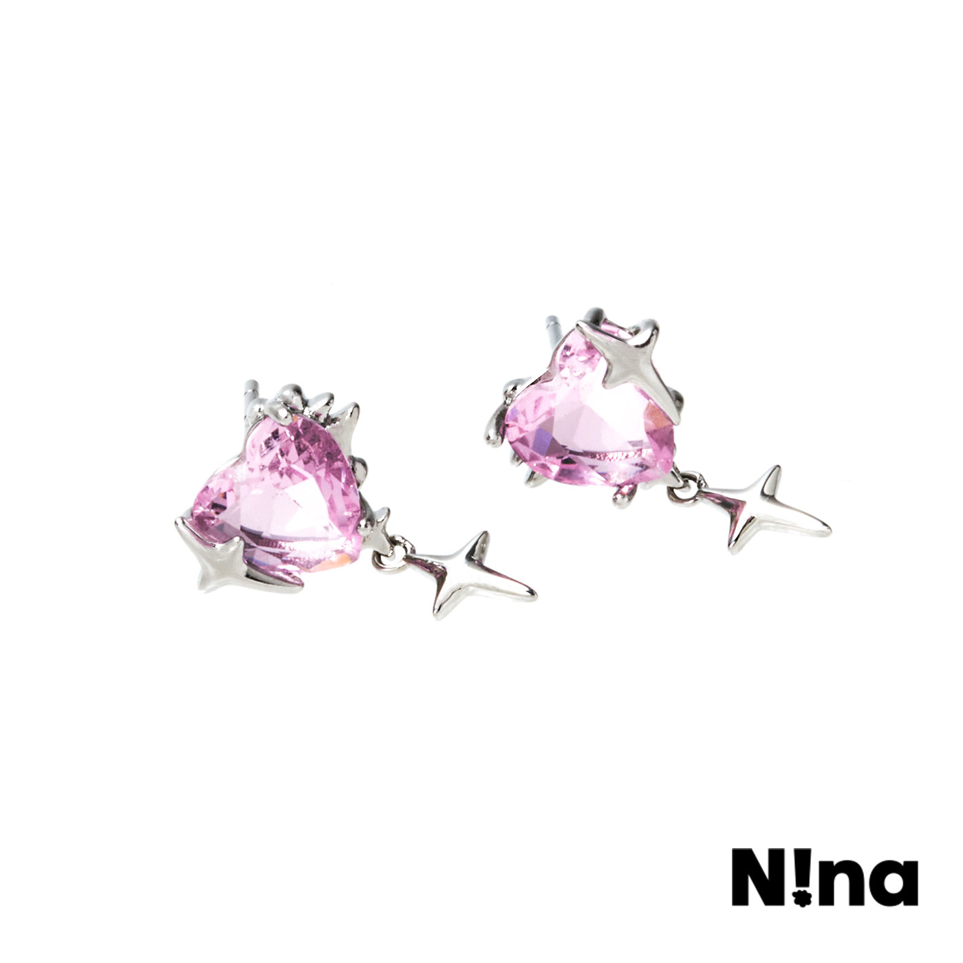 平價飾品,Nina聯名款,銀針,愛心,垂墜耳環